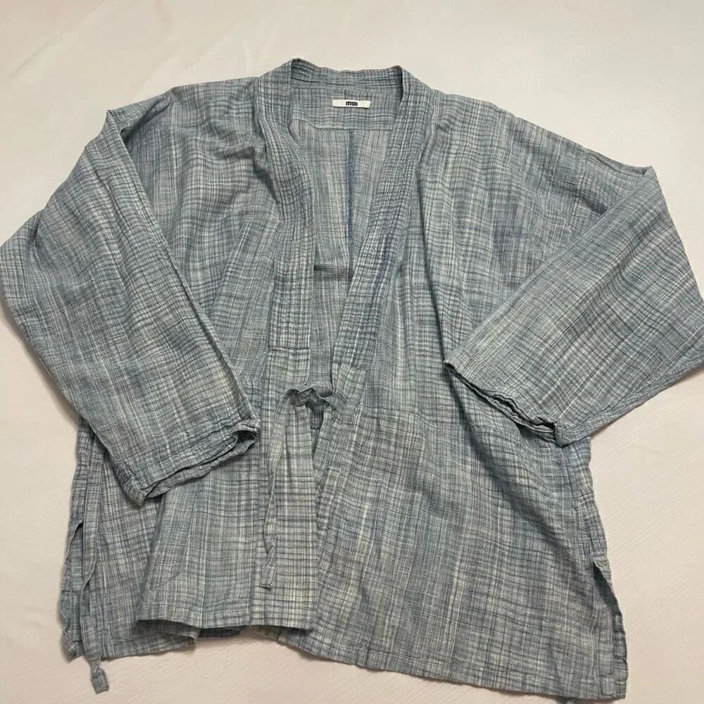 INDI Blue Kimono Lagenlook Cardigan Size 6